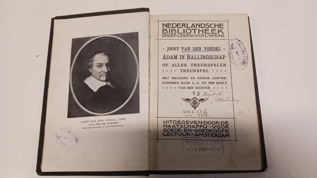 Adam in Ballingschap Joost van den Vondel en Moliere Tartufe, Antiek en Kunst, Ophalen