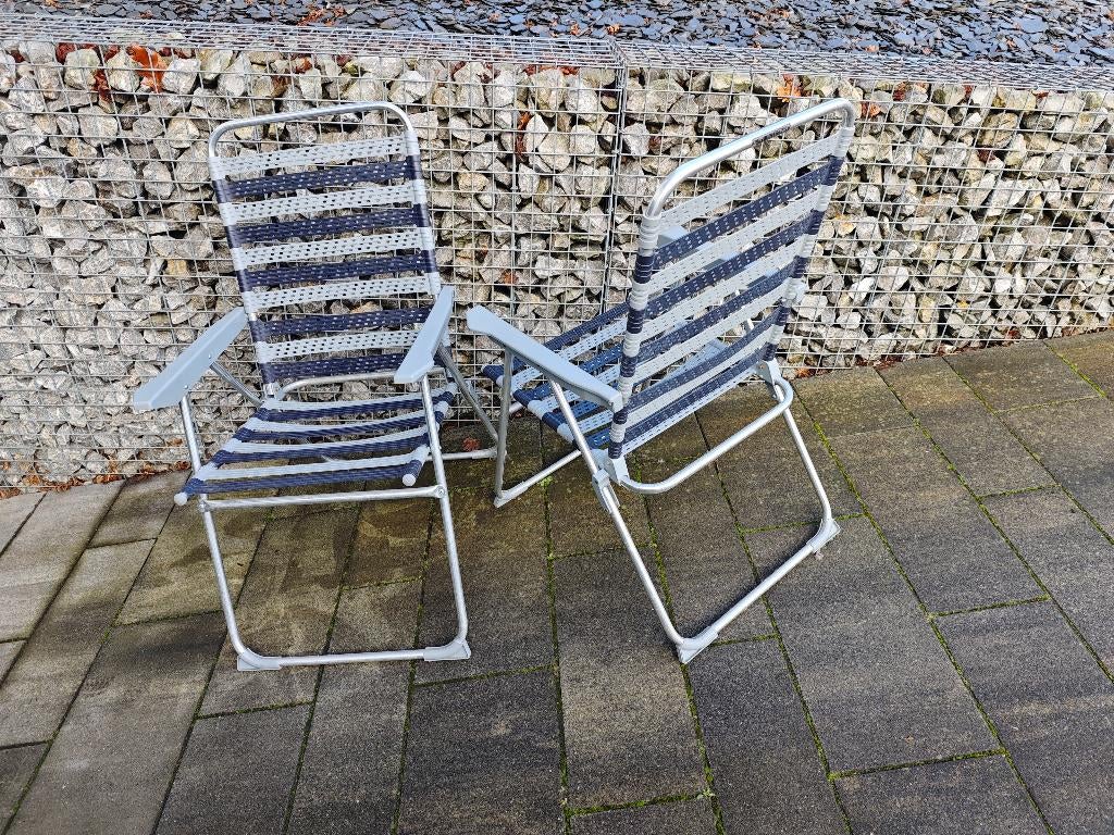 2 alu kampeerstoelen, Caravans en Kamperen, Ophalen, Zo goed als nieuw