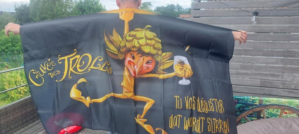 Trolls cape met cuvée vlag, Ophalen of Verzenden, Zo goed als nieuw