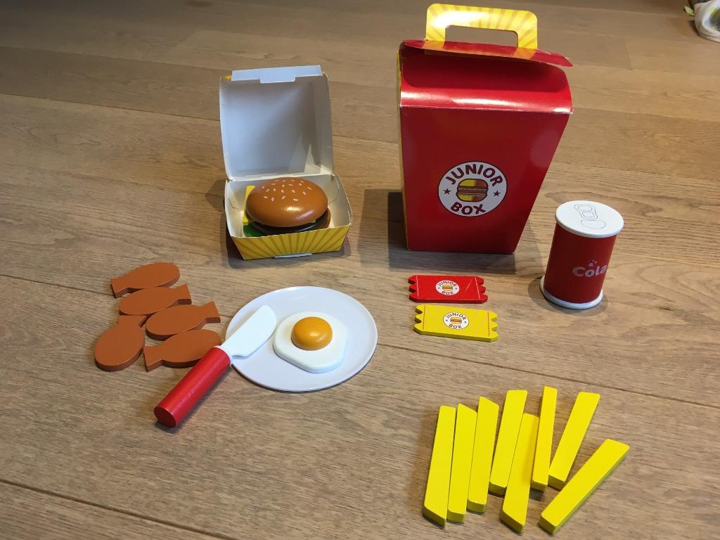 Fastfood snackbox, Ophalen, Gebruikt, Hout, Speelkeuken-accessoire