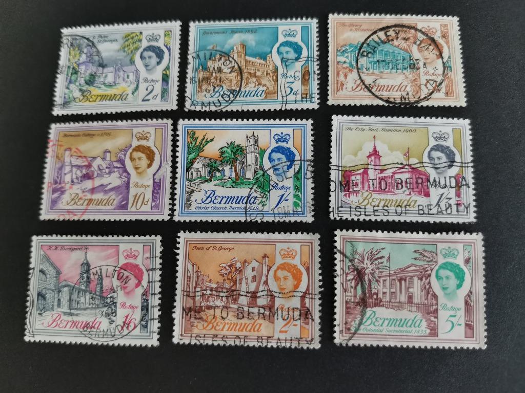 Bermudes 1962 /66- La reine Elisabeth II et ses bâtiments, Enlèvement ou Envoi, Affranchi, Amérique centrale