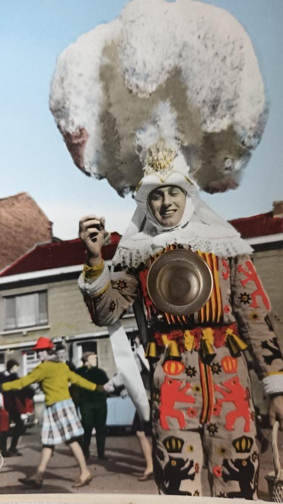 cartes postales carnaval Binche, Enlèvement, 1940 à 1960, Non affranchie, Hainaut