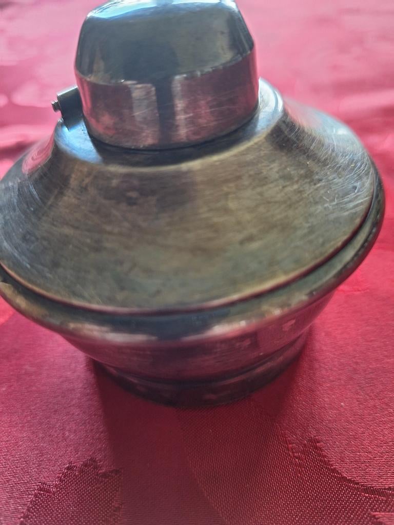 Brûleur en métal argenté,  fonctionne avec alcool à brûler, Enlèvement, Argent