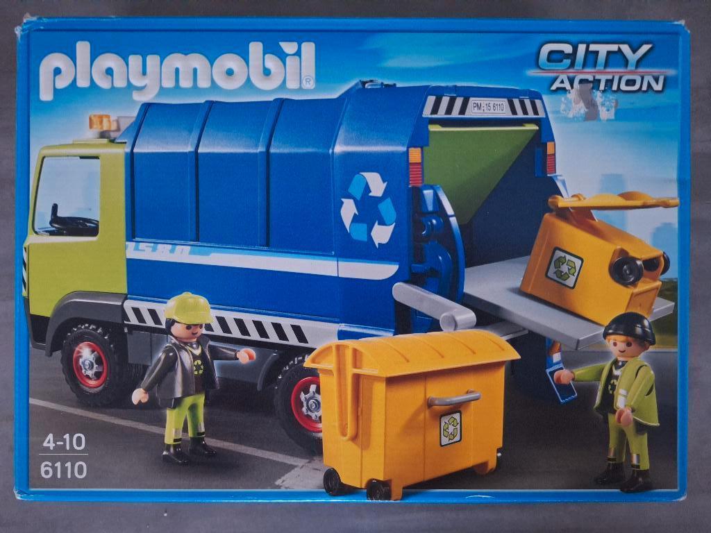 Playmobil 6110 vuilniswagen, Ophalen of Verzenden, Zo goed als nieuw, Complete set