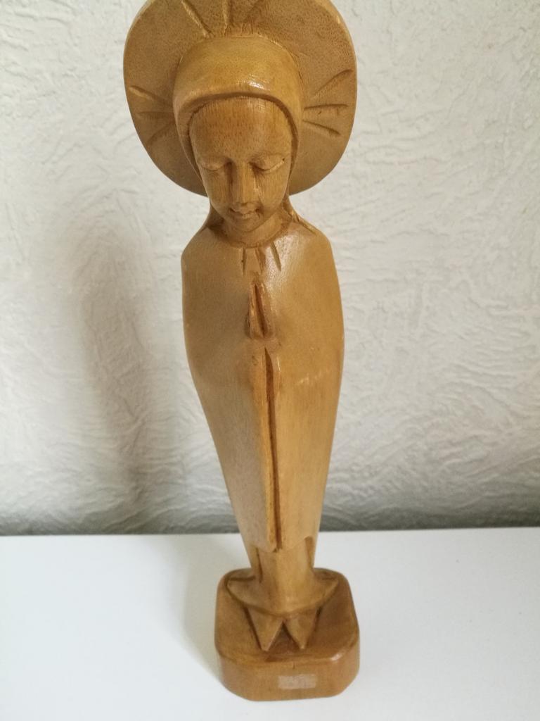 Figurine Nonne Religieuse en bois - vintage, Enlèvement ou Envoi
