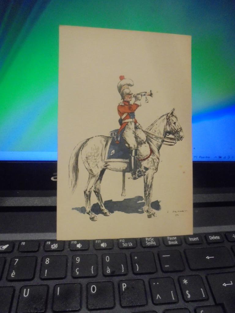 Carabiniers - trompetter, Collections, Enlèvement ou Envoi, Armée de terre, Photo ou Poster