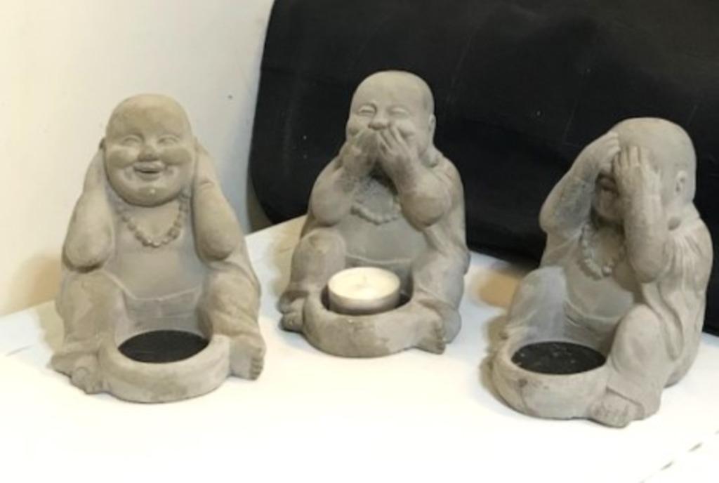 Boeddha 3 stuks Horen Zien & Zwijgen🙏🤗💑🎁👌, Ophalen of Verzenden, Zo goed als nieuw