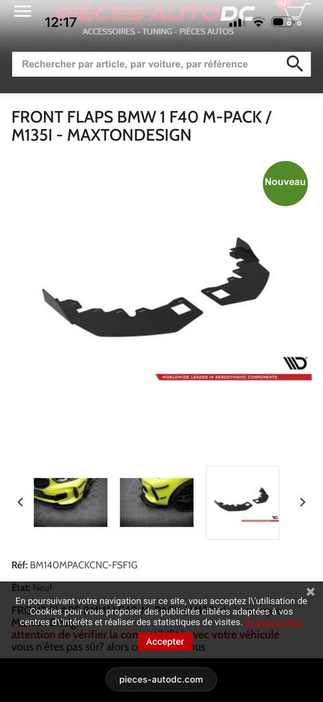 Lame avant bmw serie 1 f40 pack m/m135i neuf MAXTONDESIGN, Ophalen, Voor, BMW