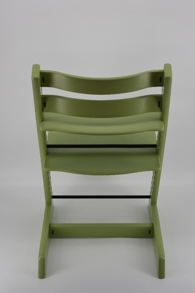 Stokke Tripp Trapp Moss Green — Modèle d'escalier de voyage, Envoi, Comme neuf, Chaise évolutive, Ceinture(s)