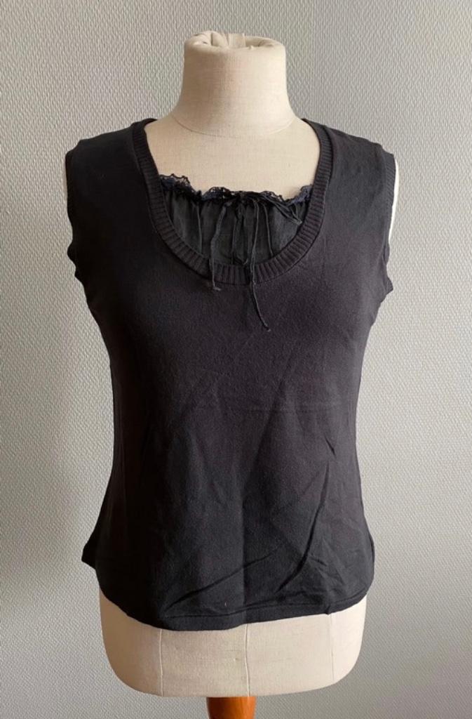 Zwart mouwloos topje Atmos Fashion maat 40, Sans manches, Taille 38/40 (M), Atmos fashion, Porté