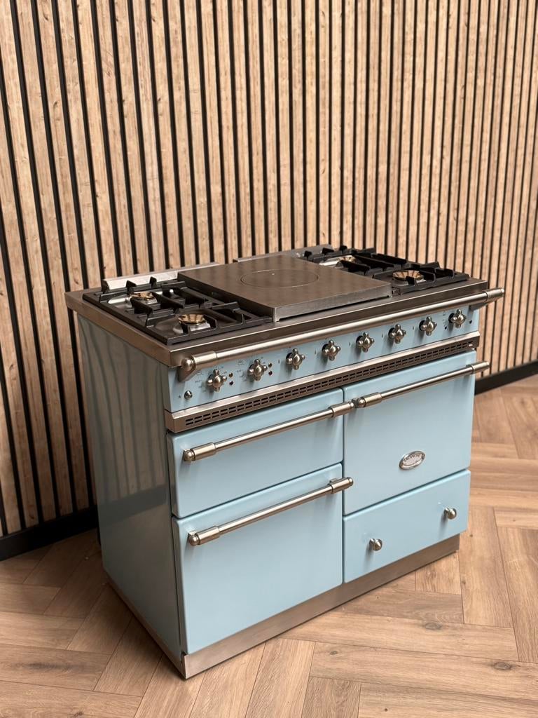 Beau four à gaz et à pizza Lacanche Baby Blue 100 cm, Enlèvement ou Envoi, Gril, Électrique, 5 zones de cuisson ou plus