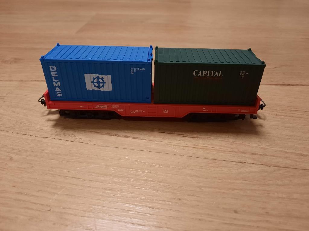 Marklin 44700 - porte conteneur DBAG, Wisselstroom, Wagon, Ophalen of Verzenden, Zo goed als nieuw