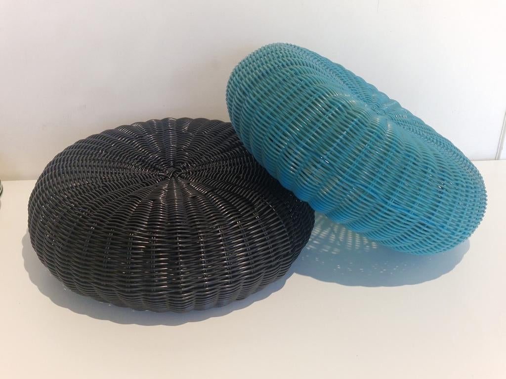 HOCKER Scandinavisch design Ottoman, vintage ikea , 2 besch, Huis en Inrichting, Minder dan 50 cm, Rond, Minder dan 50 cm, Ophalen of Verzenden