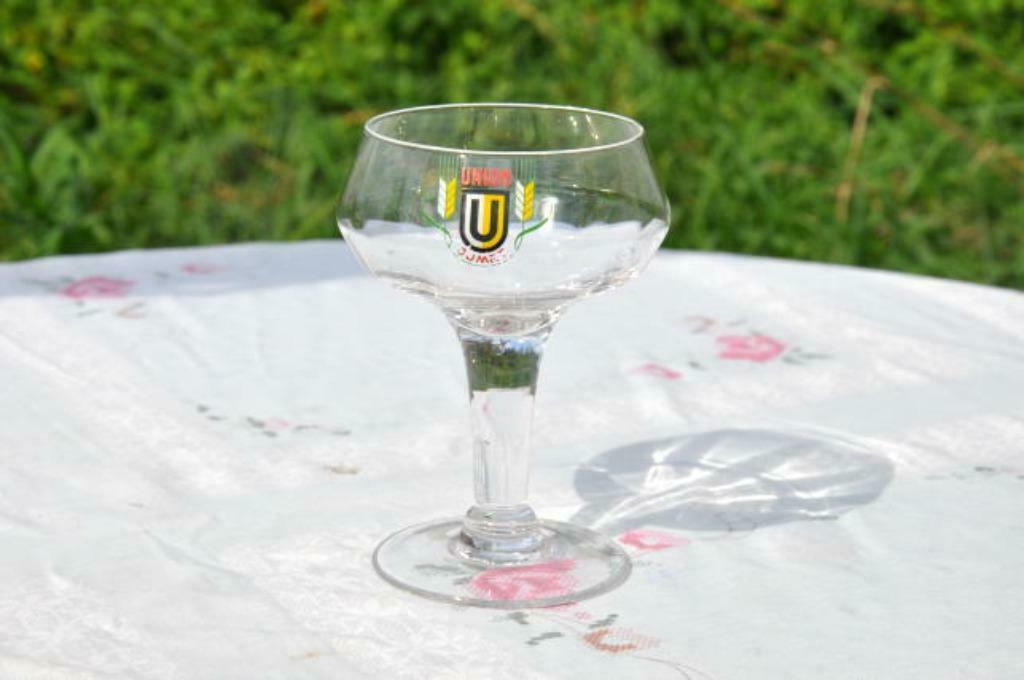 §  verre sur pied union jumet, Collections, Marques de bière, Enlèvement ou Envoi, Comme neuf, Verre ou Verres, Autres marques