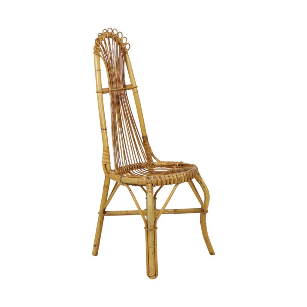Mid Century Boho Bamboe Rotan Stoel Italiaans Sixties Design, Antiek en Kunst, Ophalen
