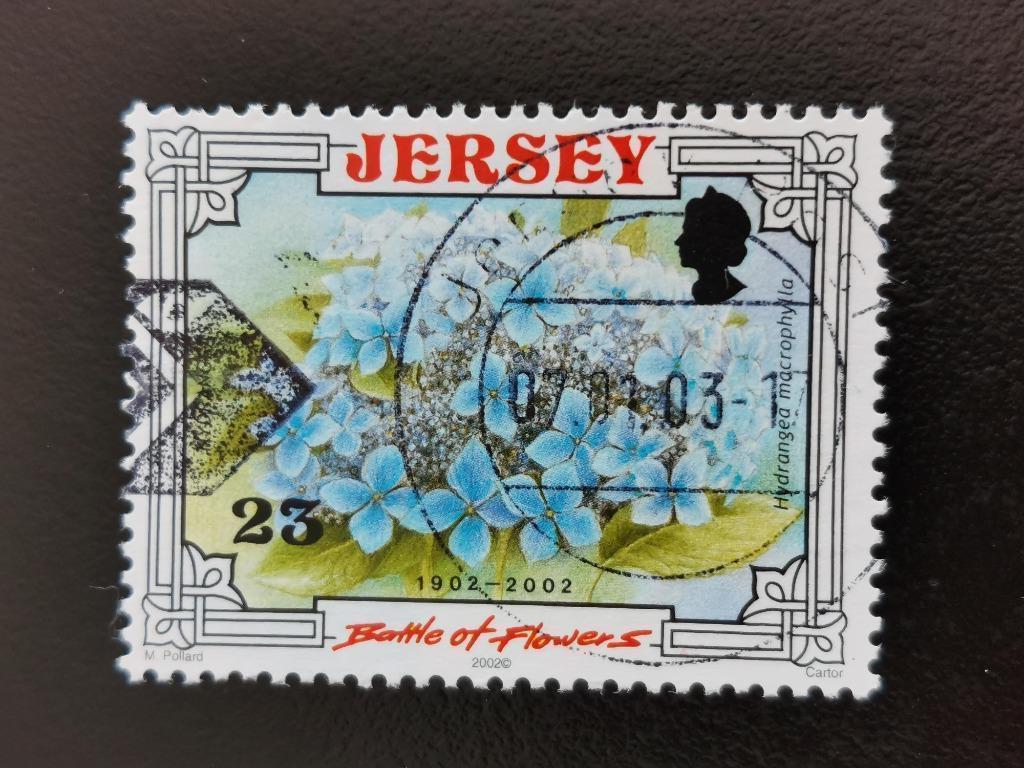 Jersey 2002 - fleurs - Hortensia, Enlèvement ou Envoi, Affranchi