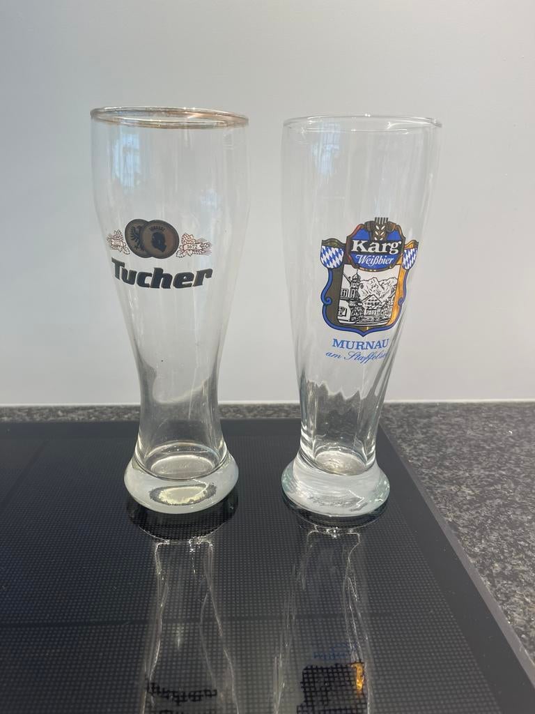 2 Duitse glazen 50 cl, Verzamelen, Biermerken, Ophalen of Verzenden, Zo goed als nieuw