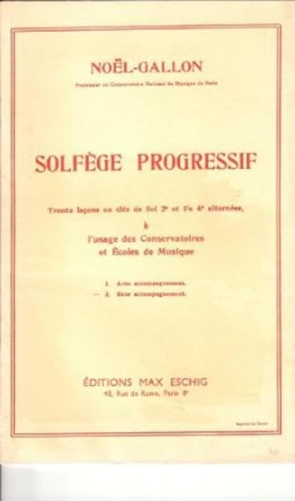Solfège progressif - Noel Gallon, Musique & Instruments, Neuf, Leçon ou Cours, Chant, Enlèvement
