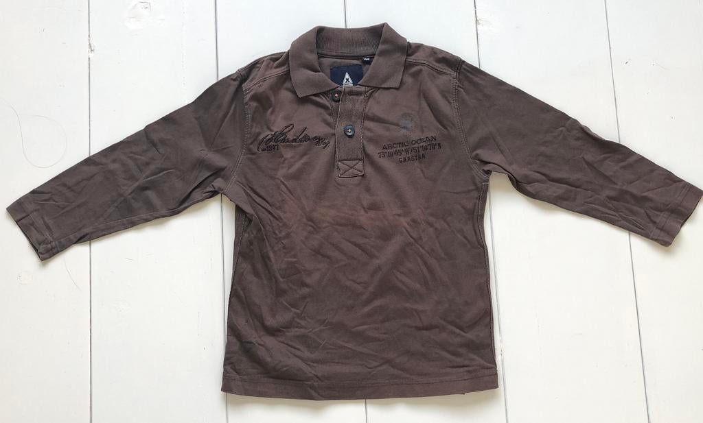 longsleeve polo shirt Gaastra 104 bruin, Gebruikt, Ophalen of Verzenden, Gaastra, Shirt of Longsleeve