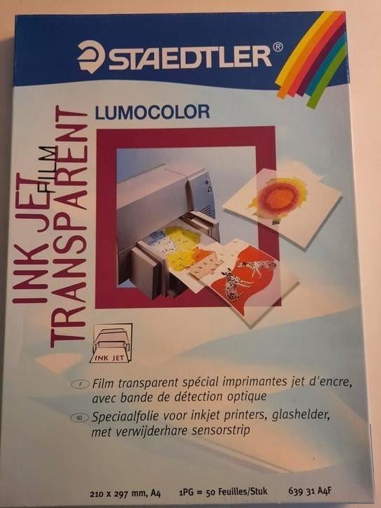 Ink jet transparant film, staedtler, Ophalen, Zo goed als nieuw
