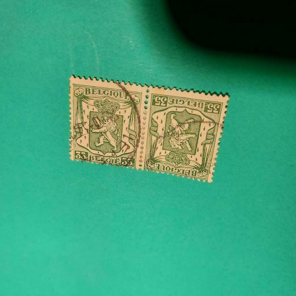 postzegel België gestempelde kopstaande zegel reeks KP17/19, Spoor van plakker, Ophalen of Verzenden, Zonder envelop, Gestempeld