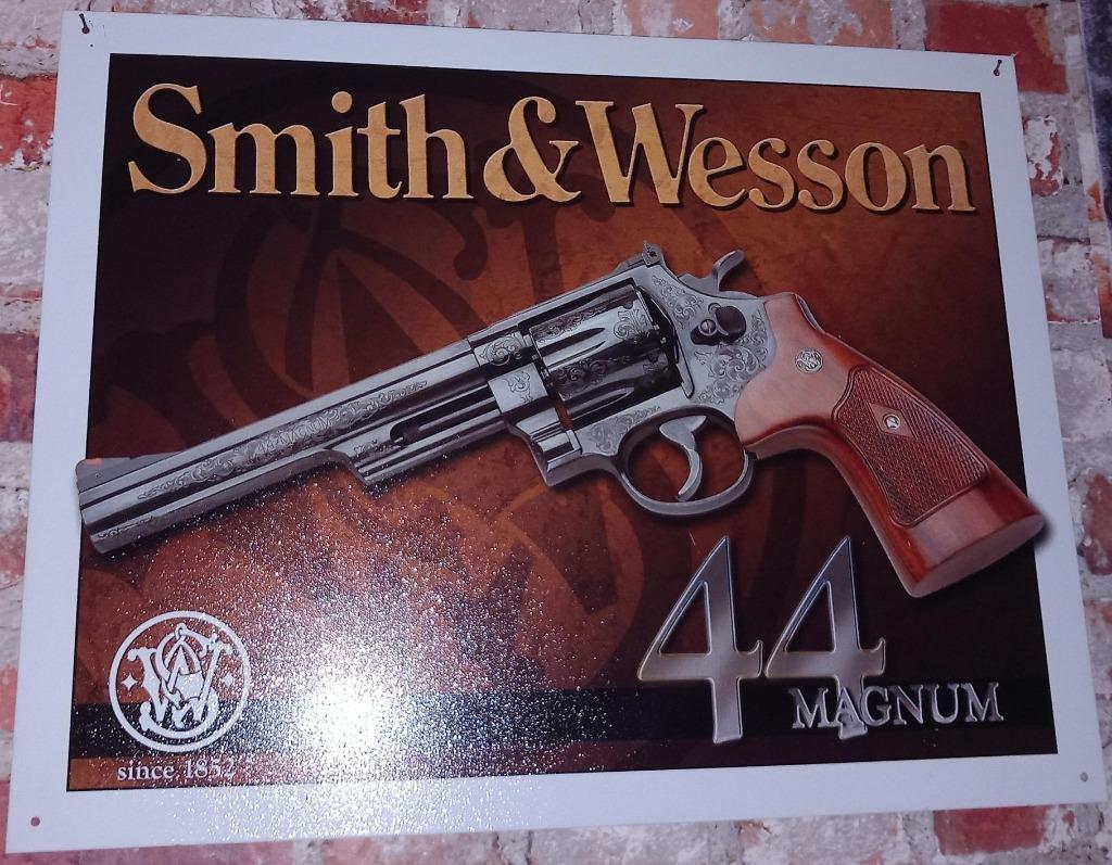 Panneau publicitaire en métal Smith & Wesson, Collections, Collections Autre, Neuf, Enlèvement ou Envoi