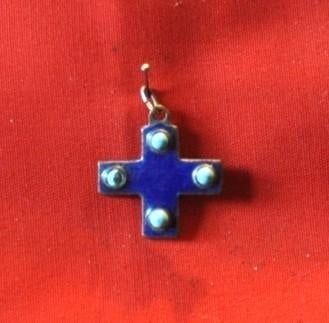 pendentif croix émaux (x2056), Enlèvement ou Envoi, Utilisé, Bleu, Autres matériaux