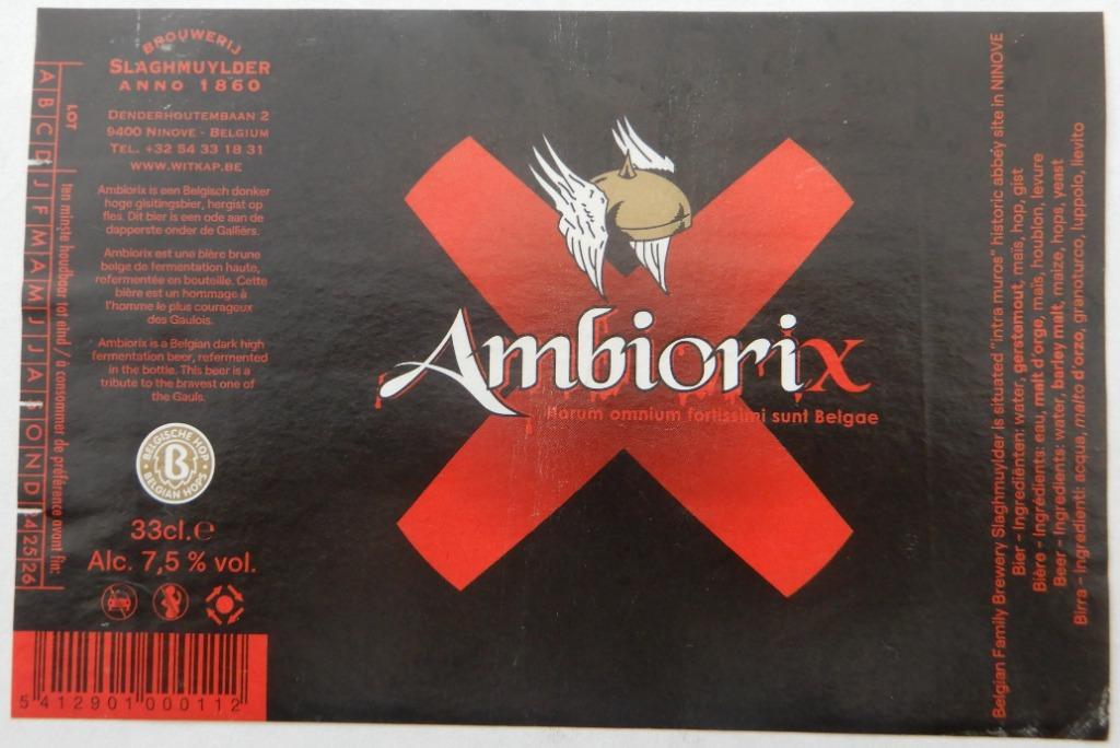 Bieretiket Ambiorix brouwerij Slagmuylder (11j6), Ophalen of Verzenden, Gebruikt