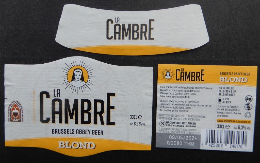 Bieretiket La Cambre Brouwerij Het Anker (5k6), Ophalen of Verzenden, Gebruikt