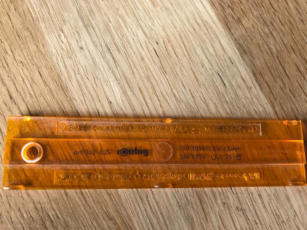 Lettersjabloon Rotring  2,5 mm, Ophalen of Verzenden