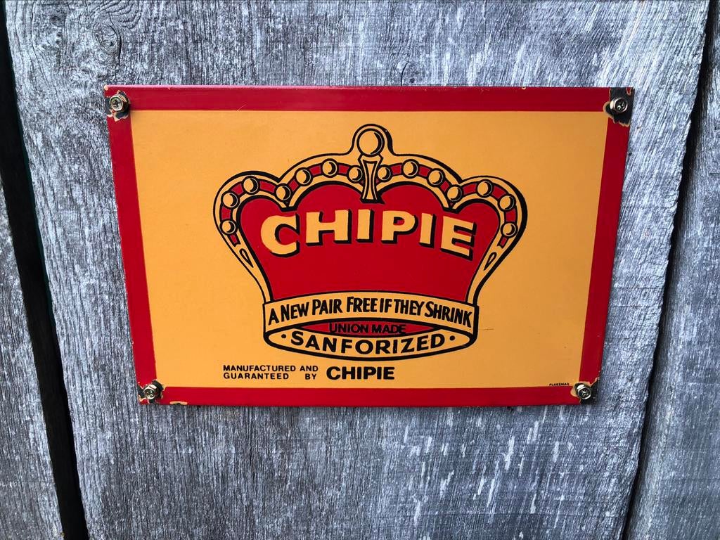 CHIPIE bord emaille  29,80 x 20, Envoi, Utilisé, Panneau publicitaire