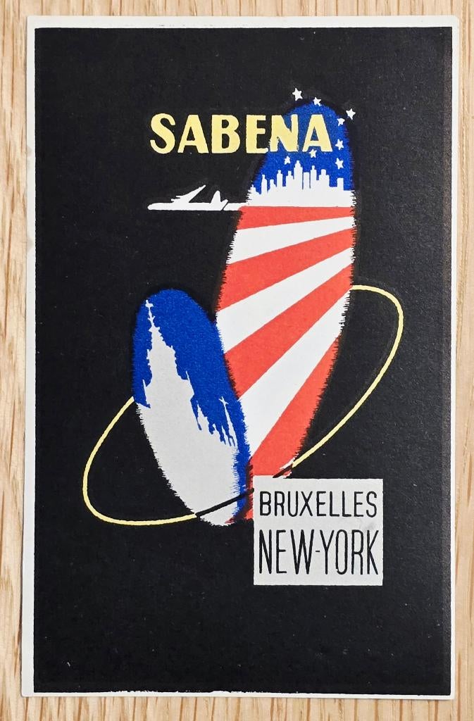 SABENA Bruxelles New-York - Etiquette bagage - Label 225, Enlèvement ou Envoi