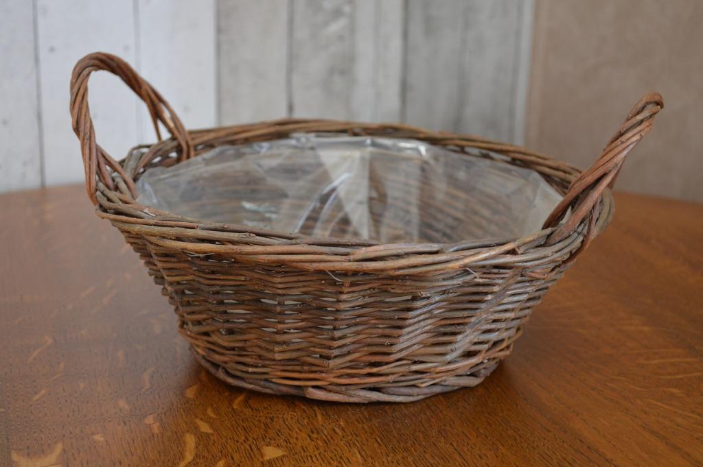 Rieten mand rond doorsnee 23 cm, Gebruikt, Mand, Rond, Ophalen of Verzenden