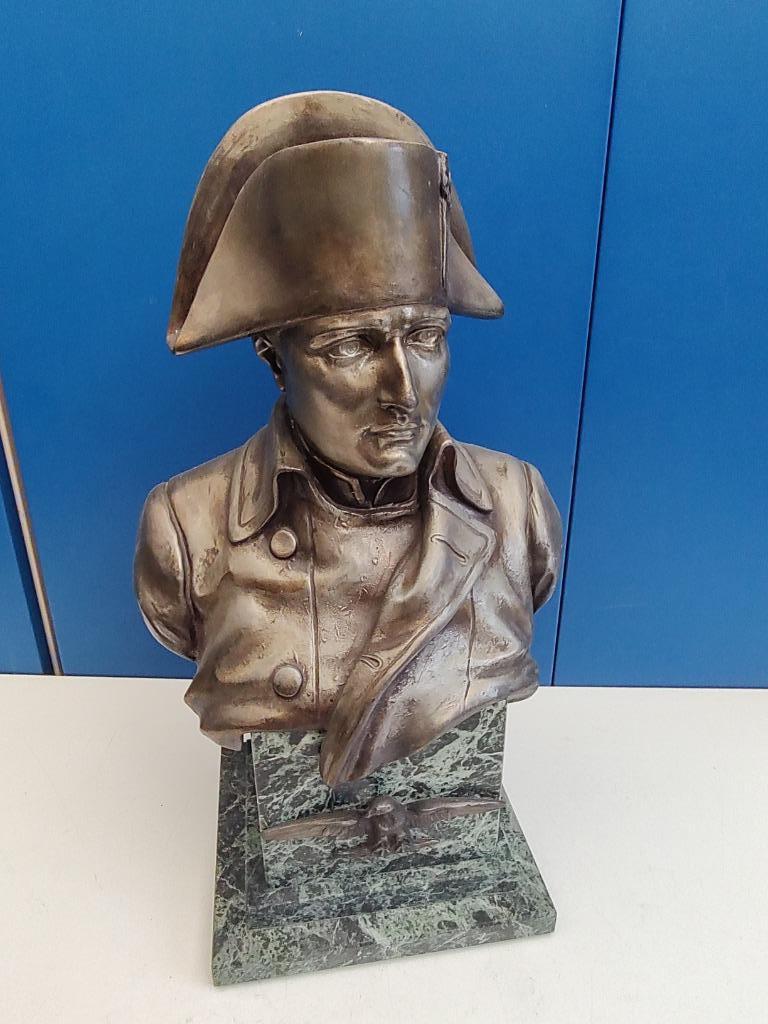 Beeld Napoleon , zamak op marmer , hoogte +/- 48 cm, Ophalen