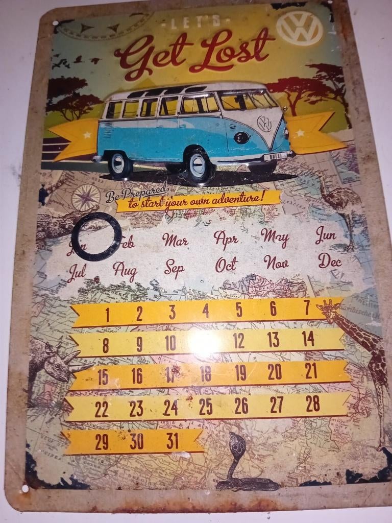 reclame bord vw let's go lost, Ophalen of Verzenden, Zo goed als nieuw, Reclamebord
