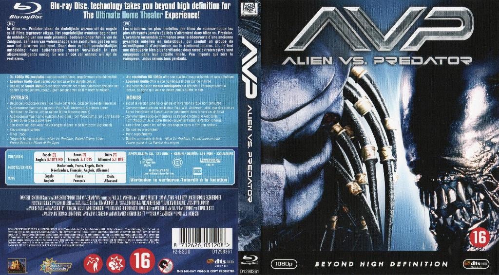 aliens vs predator (blu-ray) nieuw, Ophalen of Verzenden, Zo goed als nieuw, Horror