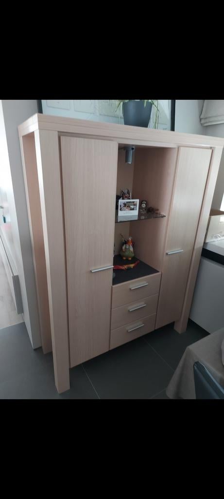 Eettafel, 6 stoelen, vitrine en dressoir, Huis en Inrichting, Complete eetkamers, Gebruikt, 4 tot 6 stoelen, Ophalen