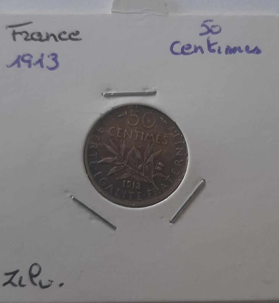 France 50 centimes 1913 argent, Envoi