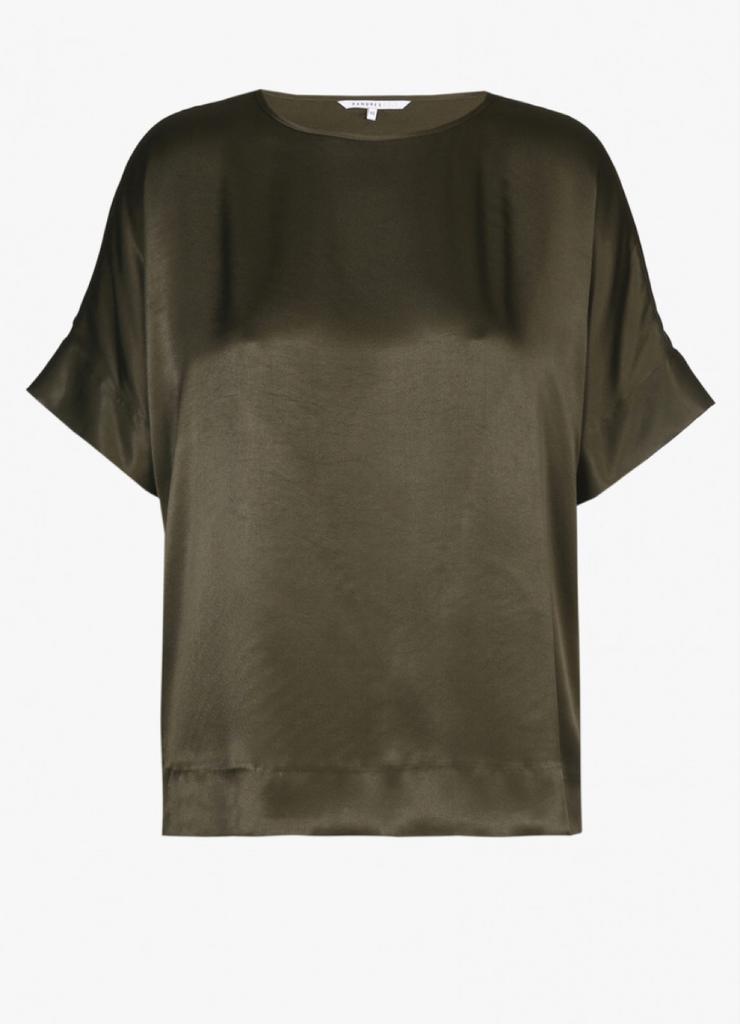 XANDRES GOLD, Prachtige kaki bloes met lichte glans, maat 52, Kleding | Dames, XANDRES GOLD, Ophalen of Verzenden, Nieuw, Groen