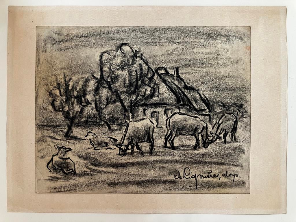 Houtskooltekening Aloys de Lignière (1891-1963), Ophalen of Verzenden