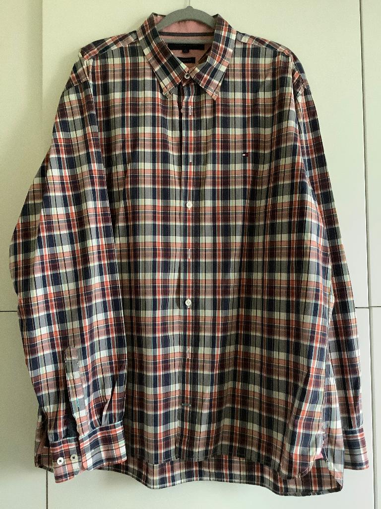 Tommy Hilfiger Geruit Hemd lange mouw XXL, Kleding | Heren, Overhemden, Oranje, Ophalen of Verzenden, Zo goed als nieuw, Overige halswijdtes