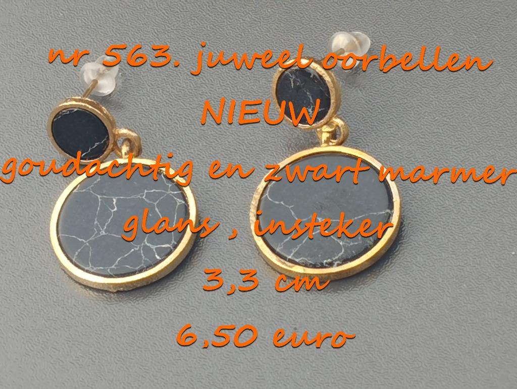 563. Bijou : boucles d'oreilles, NEUF, frais de port inclus, Autres matériaux, Noir, Envoi, Neuf