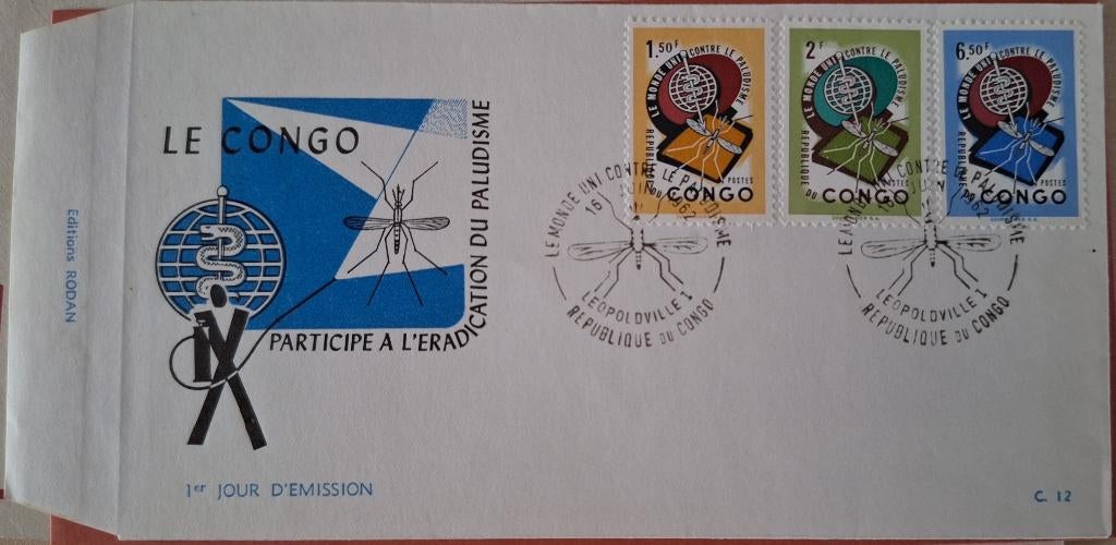 Postzegel FDC Kongo, Ophalen, Overige landen
