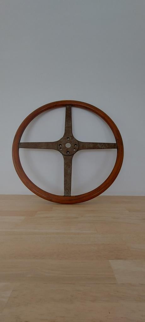 Oud houten autostuurwiel., Antiek en Kunst, Curiosa en Brocante, Ophalen of Verzenden