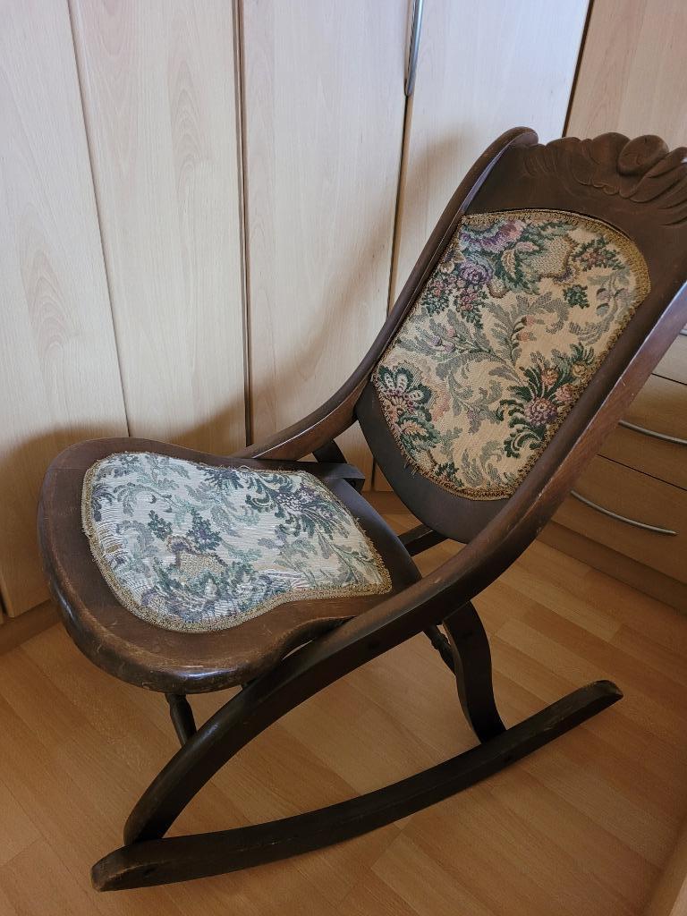 Schommelstoel, Ophalen, Gebruikt, Hout, Eén