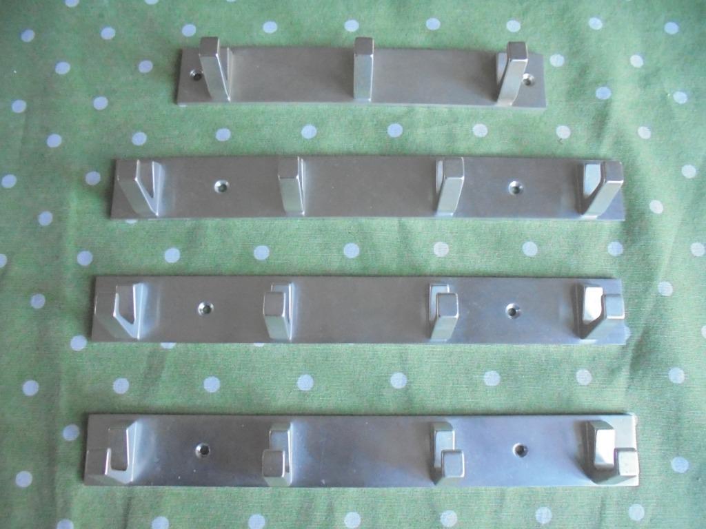 4 vintage aluminium kapstokken jaren 1970, Huis en Inrichting, Ophalen of Verzenden, Gebruikt