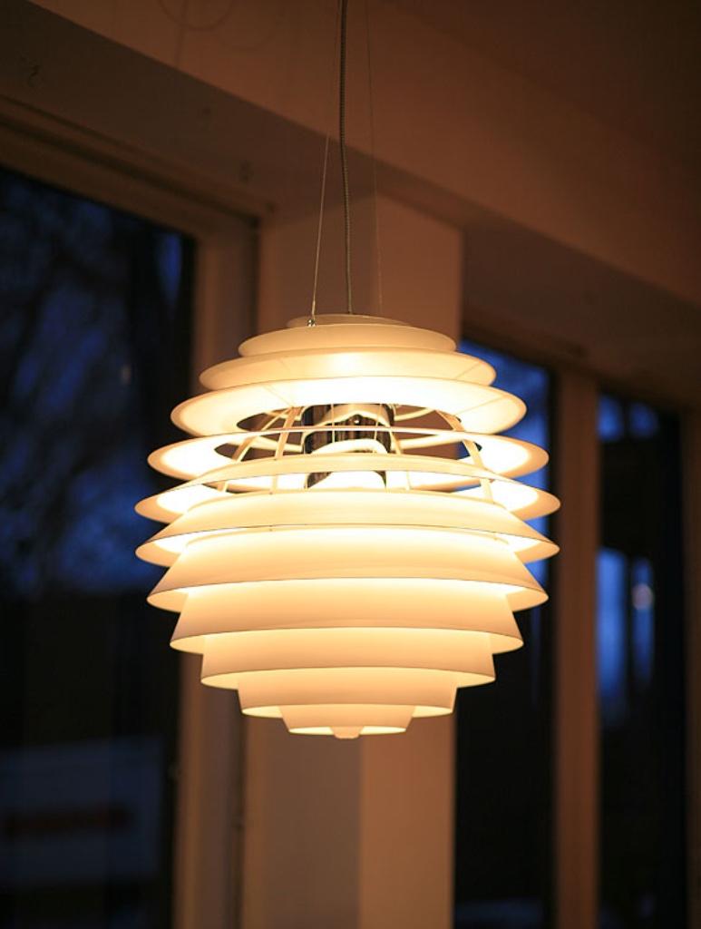 PH Poulsen Louvre ORIGINEEL, Huis en Inrichting, Lampen | Hanglampen, Gebruikt, 50 tot 75 cm, Kunststof, Metaal, Ophalen