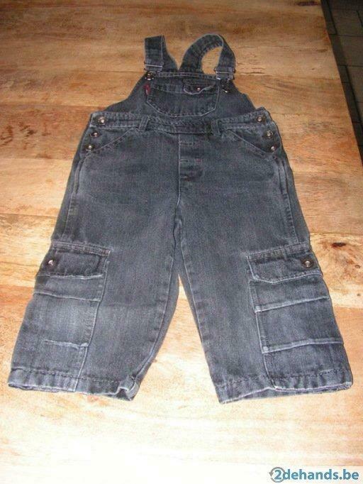 Stoere salopette in zwarte jeans Jeep, Gebruikt