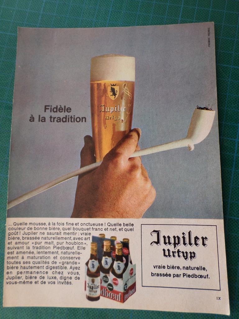 Jupiler Urtyp - publicité papier - 1964, Collections, Enlèvement ou Envoi, Utilisé, Autres types