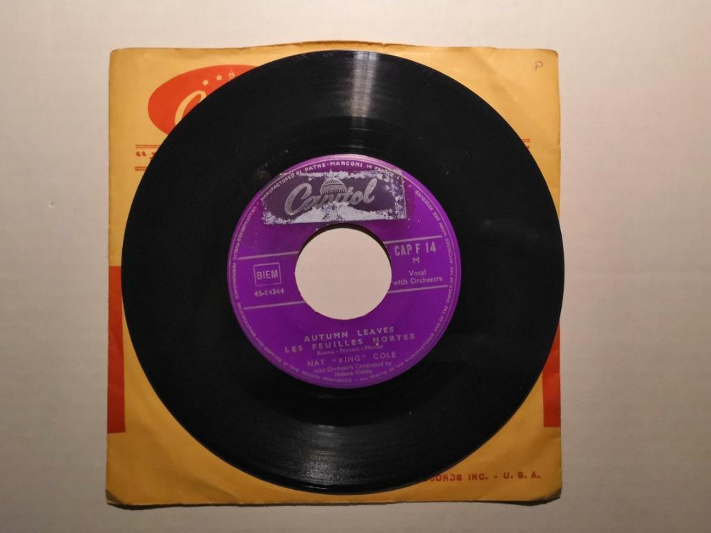 NAT KING COLE - Autumn leaves (45t), Enlèvement ou Envoi, Utilisé, R&B et Soul